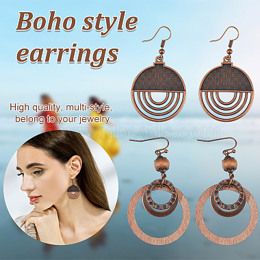 4 Pairs 4 Styles Alloy & Iron & Wood Dangle Earrings with Iron Pins(EJEW-AN0004-58)-3