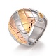 Ion Plating(IP) 304 Stainless Steel Rhombus Pattern Chunky Ring for Men Women(RJEW-B040-10)-1