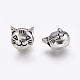 Tibetan Style Antique Silver Cat Head Alloy Beads(X-TIBEP-GC178-AS-RS)-2