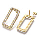 Brass Micro Pave Clear Cubic Zirconia Stud Earrings(EJEW-T046-13G-NF)-2