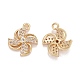 Rack Plating Brass Micro Pave Clear Cubic Zirconia Charms(KK-E267-07LG)-2