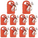 10 Bags PU Leather Wedding Candy Tote Boxes, with Polyester Ribbon(Random Pattern) and Iron Findings, Golden, Orange, 35x24x0.13cm(CON-CL0001-20B)