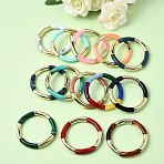 Plating Resin Beads Stretch Bracelets for Women, Tube, Long-Lasting Plated, Golden Plated, Inner Diameter: 2 inch(5.2cm)(BJEW-P374-01G)