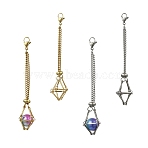 6Pcs 2 Colors 304 Stainless Steel Macrame Pouch Pendant Decorations, with Lobster Claw Clasps, Golden & Stainless Steel Color, 90mm, 3pcs/color(HJEW-YW00203)