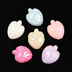 Plastic Beads, Imitation Jelly, Strawberry, AB Color Plated, Mixed Color, 16.5x13~13.5x11.5mm, Hole: 3mm, about 454pcs/500g(KY-N026-18)