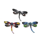 Dragonfly Enamel Pin, Electrophoresis Black Alloy Badge for Backpack Clothes, Cadmium Free & Lead Free, Mixed Color, 48.5x71x4.5mm, Pin: 0.8mm(JEWB-P013-06EB)