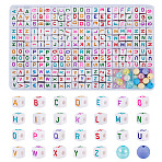 264Pcs 28 Styles Opaque & Transparent Acrylic Beads, Cube with Letter & Round, Mixed Color, 10~9.5x10x9~10mm, Hole: 2~3.8mm(OACR-TA0004-78)