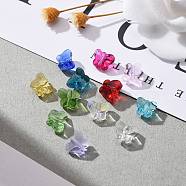 72Pcs 12 Colors Transparent Birthstone Glass Beads, Faceted, Butterfly, Mixed Color, 6.5x8x5.5mm, Hole: 1mm, 12 colors, 6pcs/color, 72pcs/Box(X1-GLAA-ZZ0001-02)