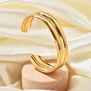 304 Stainless Steel Cuff Bangles for Women, Golden, Inner Diameter:  2-3/8x2 inch(6x5cm)(BJEW-B108-07G)