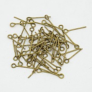 Iron Eye Pin, Cadmium Free & Nickel Free & Lead Free, Antique Bronze, 18x0.7mm, Hole: 2mm, about 13800~14000pcs/1000g(EPAB1.8cm-NF)