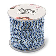 4-Ply Polycotton Cord, Handmade Macrame Cotton Rope, with Gold Wire, for String Wall Hangings Plant Hanger, DIY Craft String Knitting, Light Sky Blue, 1.5mm, about 21.8 yards(20m)/roll(OCOR-Z003-C26)