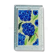 Acrylic Pendants, Rectangle, Blue, 39.5x25x2.5mm, Hole: 1.5mm(MACR-C031-05A)