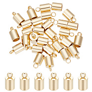 30Pcs 201 Stainless Steel Cord Ends, End Caps, Column, Real 24K Gold Plated, 9x5mm, Hole: 2mm, Inner Diameter: 4mm(STAS-UN0057-47)