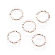 304 Stainless Steel Open Jump Rings, Rose Gold, 18 Gauge, 10x1mm, Inner Diameter: 8mm(STAS-O098-02RG-07)