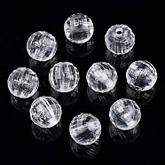 Transparent AS Plastic Beads, Faceted, Round, Clear, 8mm, Hole: 1.6mm, about 2000pcs/500g(TACR-T019-005)