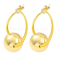 Rack Plating Brass Round Ball Dangle Stud Earrings, Long-Lasting Plated, Lead Free & Cadmium Free, Real 18K Gold Plated, 49x25mm(EJEW-K245-29G)