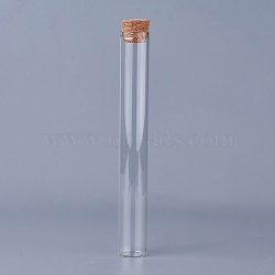 Empty Glass Bottles, with Cork Stopper, Wishing Bottle, Clear, 2x15.6cm, Capacity: about 40ml(1.35 fl. oz), Bottleneck: 20mm in diameter(AJEW-WH0040-01C)