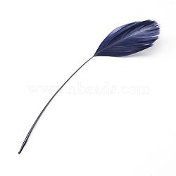 Fashion Goose Feather Costume Accessories, Midnight Blue, 130~190x12~38mm(FIND-Q040-21L)