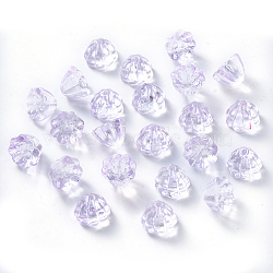 Transparent Spray Painted Glass Beads, Lotus Pod, Lilac, 11x10.5x8mm, Hole: 1mm(GLAA-T016-34A)