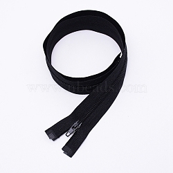 Nylon Garment Accessories, Zip-fastener Component Sets, Nylon Zipper & Alloy Zipper Puller, Black, 600x27x2mm(FIND-WH0056-64A-01)