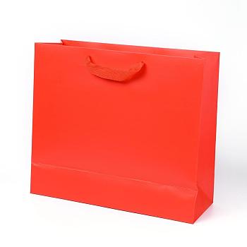 Kraft Paper Bags, with Handles, Gift Bags, Shopping Bags, Rectangle, Red, 28x32x11.5cm