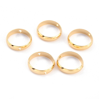 Brass Beads Frames, Long-Lasting Plated, Round Ring, Real 24K Gold Plated, 12x3mm, Hole: 1.2mm