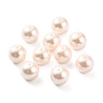 Eco-Friendly Dyed Glass Pearl Beads, Round, Lavender Blush, 10mm, Hole: 1.2mm, about 78pcs/100g