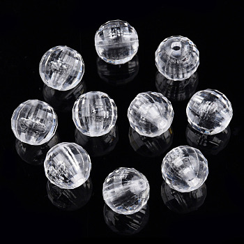 Transparent AS Plastic Beads, Faceted, Round, Clear, 8mm, Hole: 1.6mm, about 2000pcs/500g