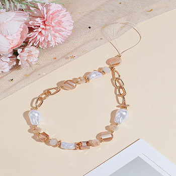 1Pc Acrylic Beaded Mobile Straps, for Mobile Accessories Bag Decoration, PeachPuff, 250mm