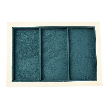 3 bandeja de exhibición de joyería de tela de microfibra rectangular con rejillas(ODIS-E018-03)-2