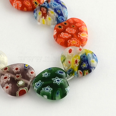 17mm Mixed Color Heart Millefiori Lampwork Beads
