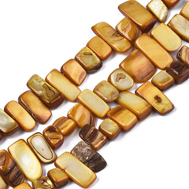 Dark Goldenrod Rectangle Trochus Shell Beads