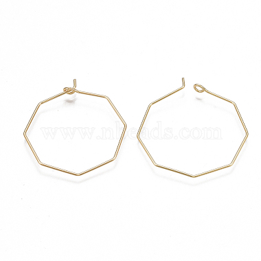 Brass Hoop Earring Findings(X-KK-T038-428G)-2
