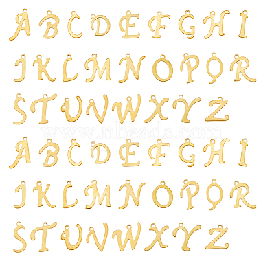 Golden Letter A~Z 201 Stainless Steel Charms