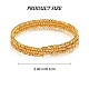 Brass Twisted Flower Beaded Cuff Bangle(JB762A)-2