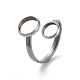 Non-Tarnish 304 Stainless Steel Open Cuff Ring Findings(X-STAS-E124-05E-P)-1