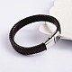 Cuir à la mode des bracelets de corde tressée(BJEW-P128-06B)-1