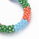 Crochet Glass Beads Braided Stretch Bracelet(BJEW-T016-08A)-2