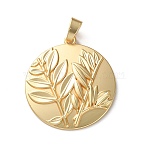 Alloy Big Pendants, Long-Lasting Plated, Lead Free & Nickel Free & Cadmium Free, Matte Gold, Leaf, 61x55x5mm, Hole: 11.5x5mm(PALLOY-V009-13B-G)