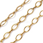 304 Stainless Steel Oval Link Chains, Ion Plating(IP), Unwelded, with Spool, Real 18K Gold Plated, 11.5x6.5x0.2mm(CHS-B006-13G)