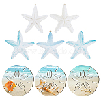 3Pcs Summer Ocean Wood Round Wall Decoration, 5Pcs Ocean Wood Starfish Wall Decoration, for Home Decor, Mixed Color, 190~253x180~260x4.5mm(WOOD-PH0003-76)