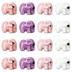 18Pcs 4 Colors Handmade Porcelain Beads, for Bracelet/Necklace Decoration, DIY Jewelry Accessories, Elephant, Mixed Color, 11x14mm(PORC-FS0001-43)