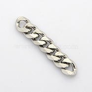 Men's Jewelry Making 201 Stainless Steel Curb Chains, Unwelded, Faceted, Stainless Steel Color, 11x9x4mm(CHS-A003B-2.5mm)