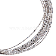 Brass Wire, Textured Round, Platinum, 1.5mm(CWIR-WH0024-01D-P)