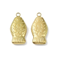 Ion Plating(IP) 304 Stainless Steel Pendants, Fish Charm, Real 18K Gold Plated, 21x10x3.5mm, Hole: 1.8mm(STAS-R233-20G)