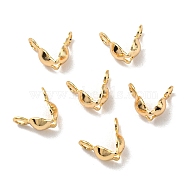 Brass Bead Tips, Cadmium Free & Lead Free, Real 14K Gold Plated, 8x4mm, Hole: 1.4mm(X-FIND-R144-11G14)