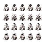 Tibetan Style Alloy Bead Cones, Pagoda, Antique Silver, 7.5x7.5mm, Hole: 1.5mm(TIBE-YW0001-37)