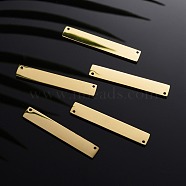 304 Stainless Steel Links Connectors, Manual Polishing, Stamping Blank Tags, Rectangle, Golden, 39x8x1.8mm(STAS-I140-32G)