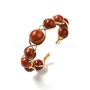 Adjustable Natural Carnelian with Brass Rings, Adjustable(G-B075-01G-10)