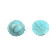 Acrylic Cabochons, Imitation Gemstone Style, Half Round, Medium Turquoise, 6x3mm(SACR-N016-01A-01)